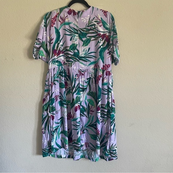 Terra & Sky woman plus size tropical dress 0X/14W  midi summer casual comfort - Picture 9 of 11